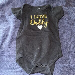 Black 'I Love Daddy' Baby One-Piece Bodysuit